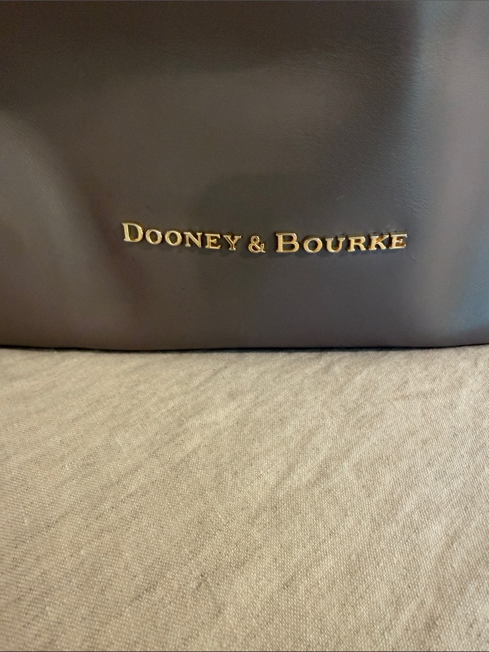 Dooney & Bourke Gray Tote with Tan Leather Handles - Picture 2 of 5